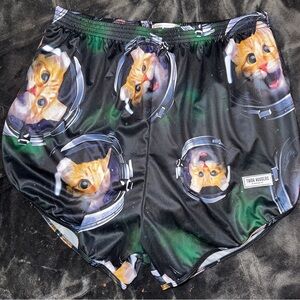 Thigh Huggers Gym Shorts Lifting Space Cats XL